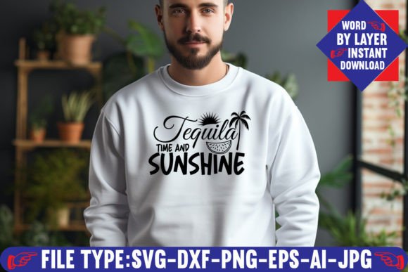 Tequila Time and Sunshine Graphics for Casual Branding